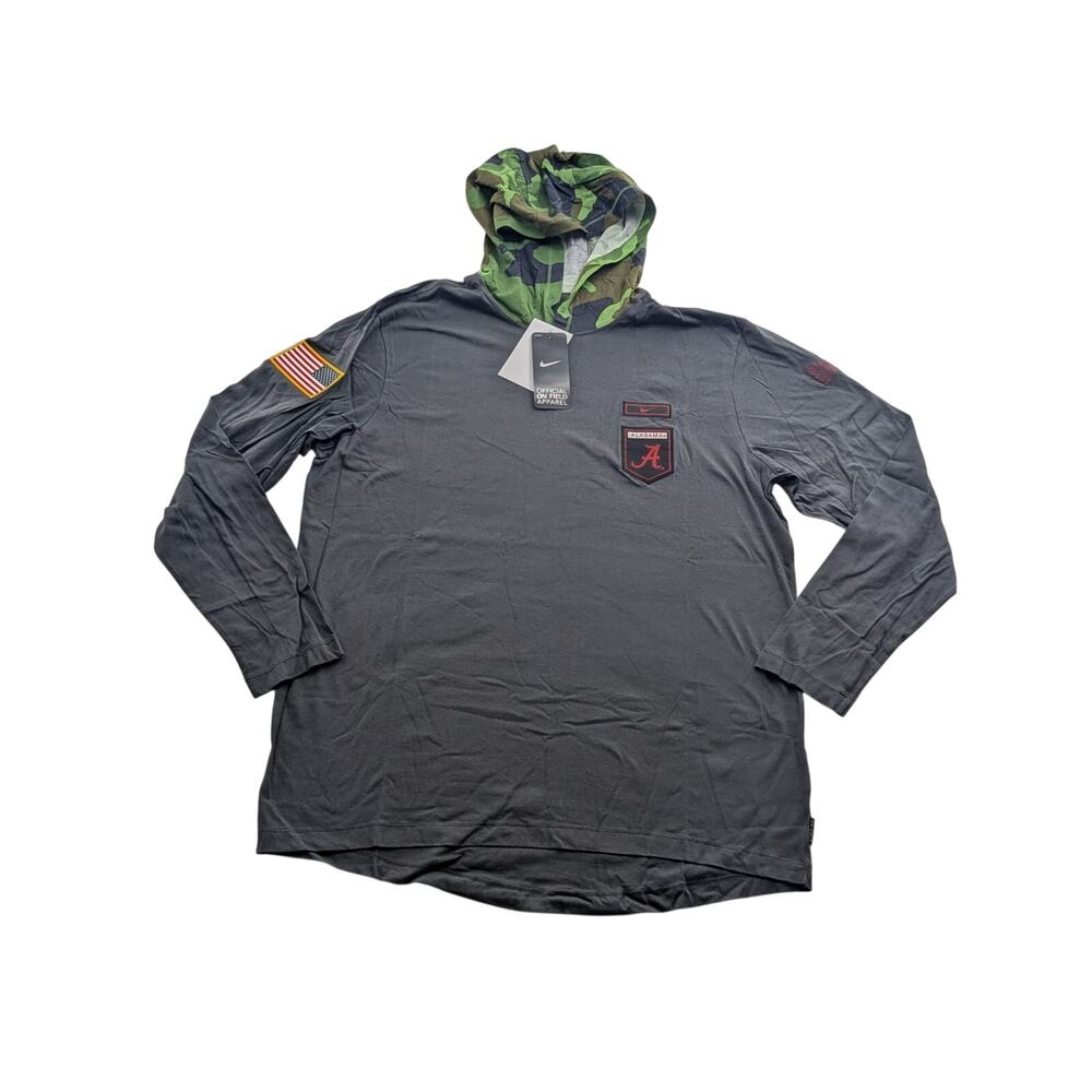 Nike Mens Large Alabama Crimson Tide On Field Military Appreciation Hooded Shirt